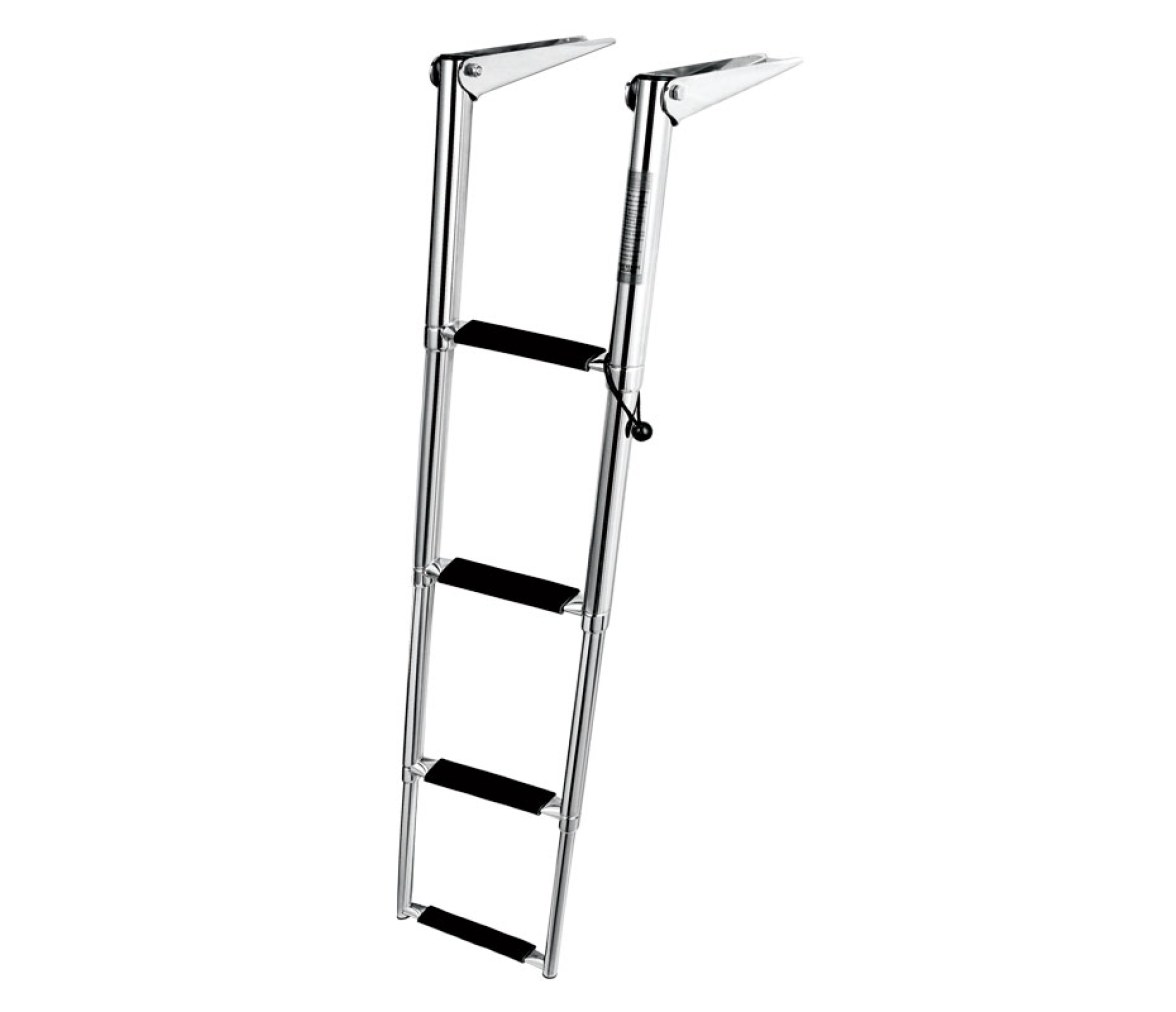 Escalera telescópica, 4 peldaños, Inox316, L1145xA395