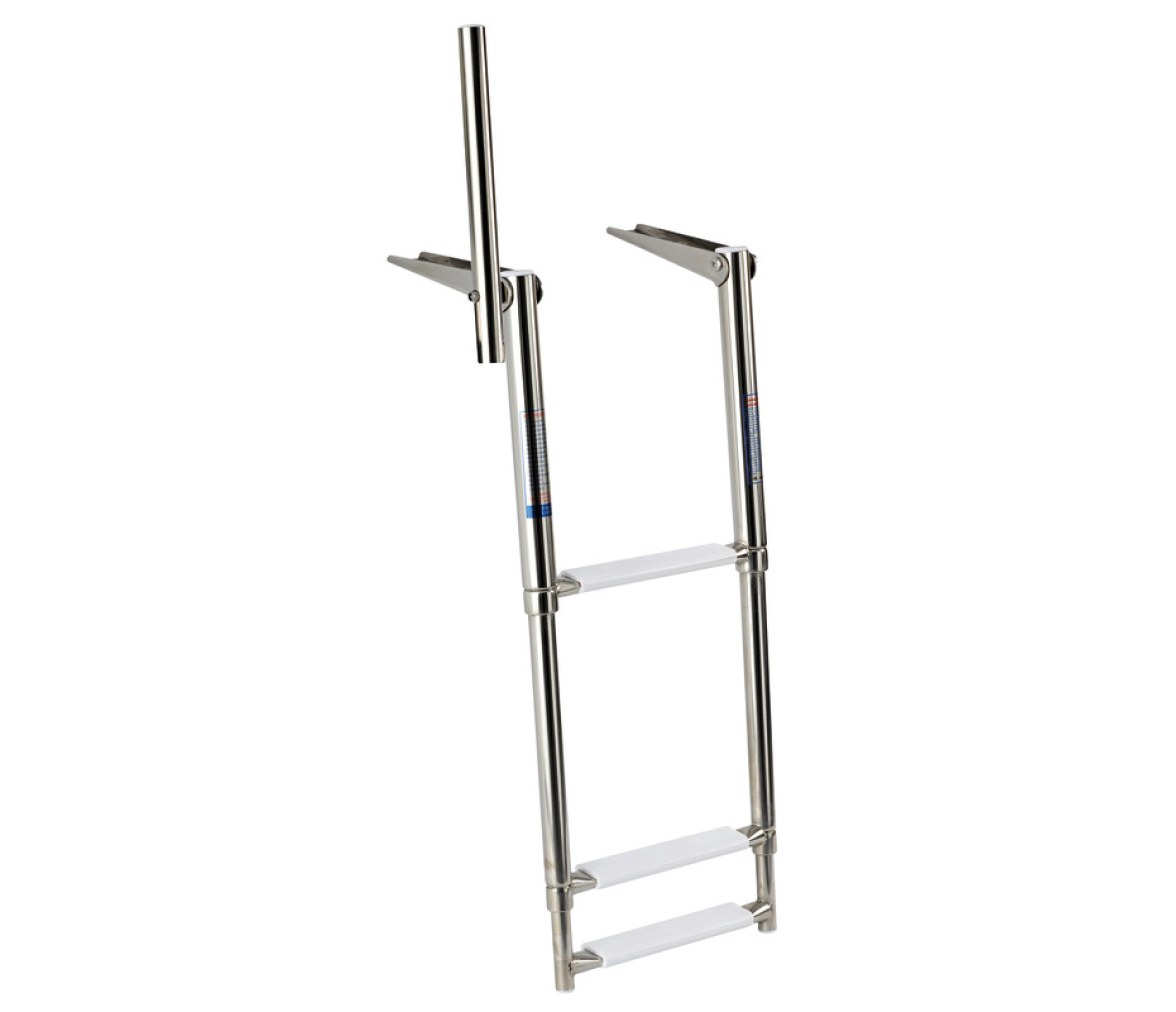 Escalera Telescopica Acero Inoxidable con Asa