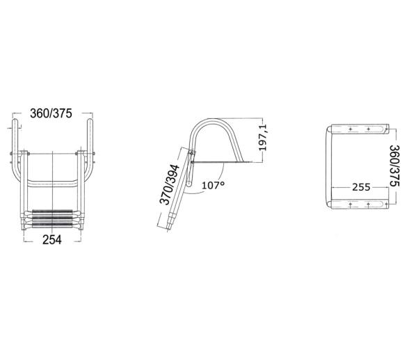 Escalera Telescopica Acero Inoxidable con Asas