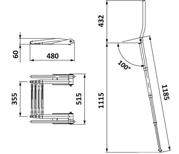 Escalera Telescopica con Asas Instalacion sobre Pasarela
