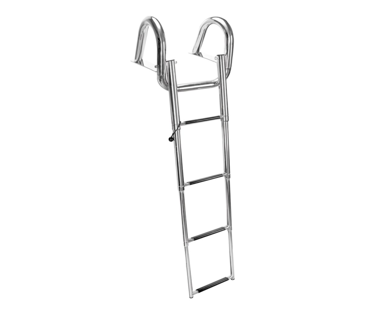 Escalera telescópica con pasamanos, 4 peldaños, Inox316, L1145xA385mm