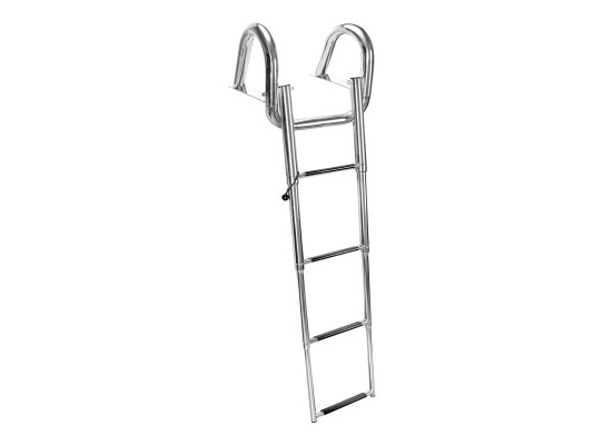 Escalera telescópica con pasamanos, 4 peldaños, Inox316, L1145xA385mm