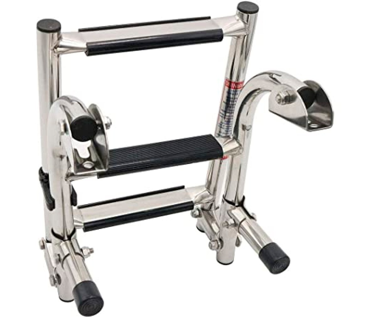Garelick Escalera Telescopica con Peldaños de Polietileno Negro