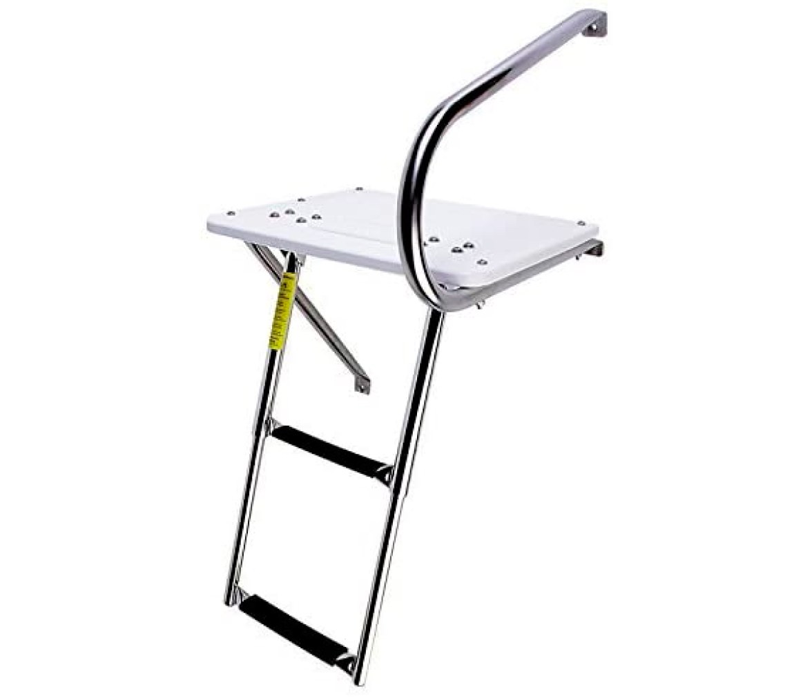 Gareclick Outboard Transom Platform Telescoping Ladder