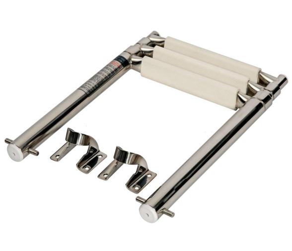 Escalera Telescopica Inox Escamoteable 3 Peldaños