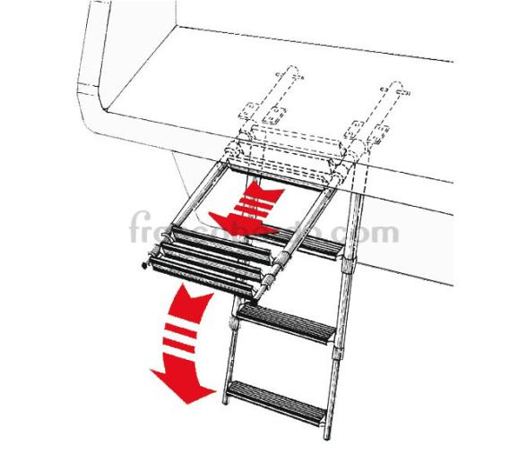 Escalera Telescopica Inox Escamoteable 3 Peldaños
