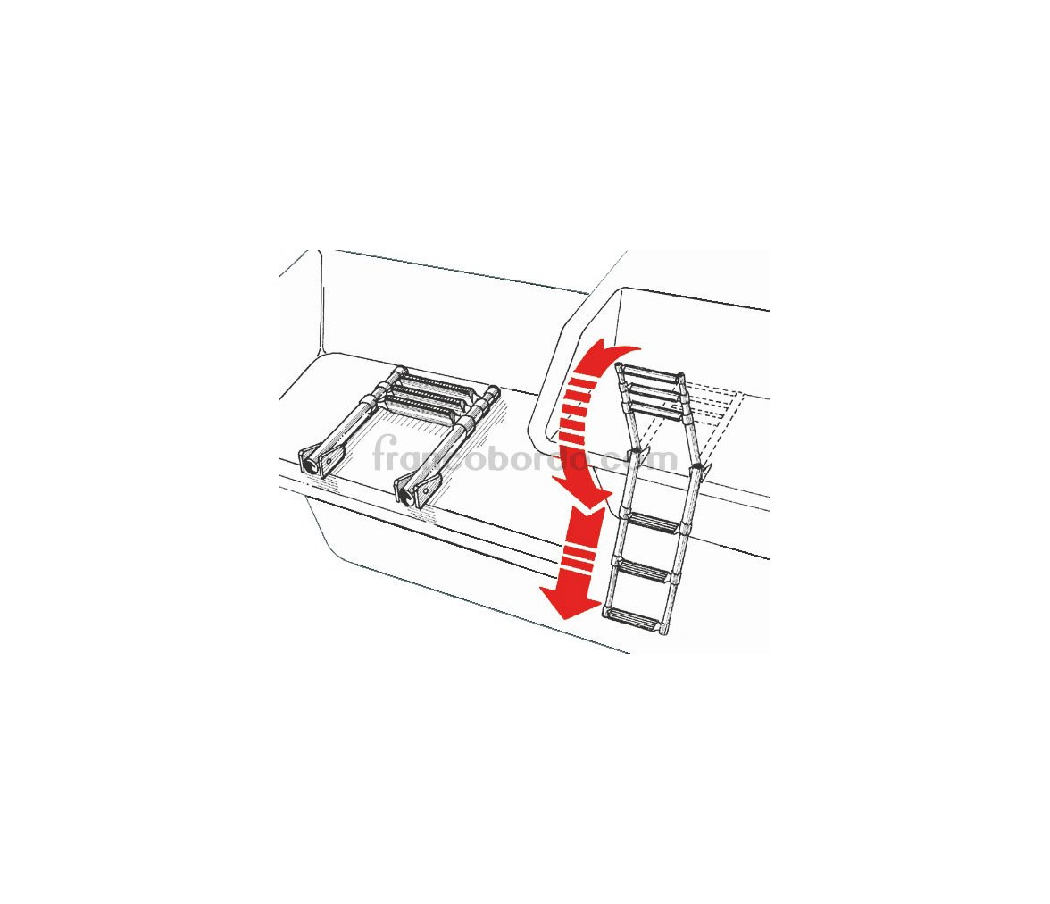 Escalera Telescopica Inox Estrecha 3 Peldaños