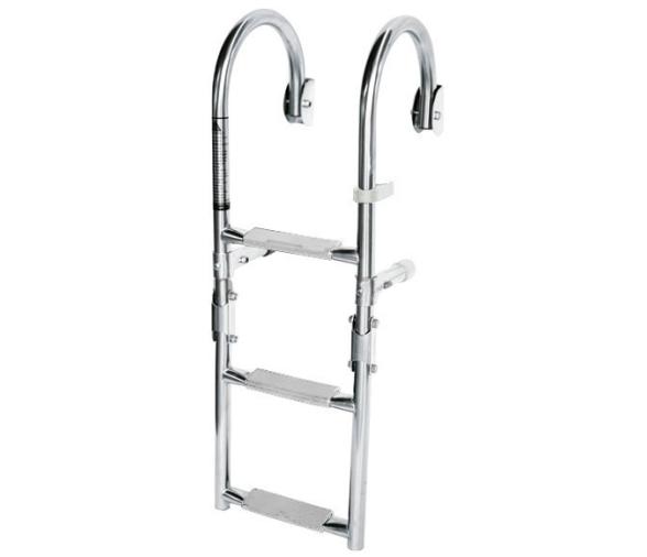Escalera Inox Plegable con Pasamanos