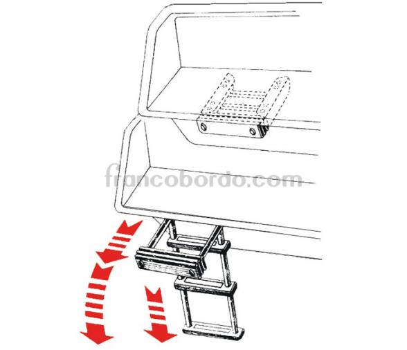 Escalera Plegable Inox  AISI316 3 Peldaños Ovalados Estrecha