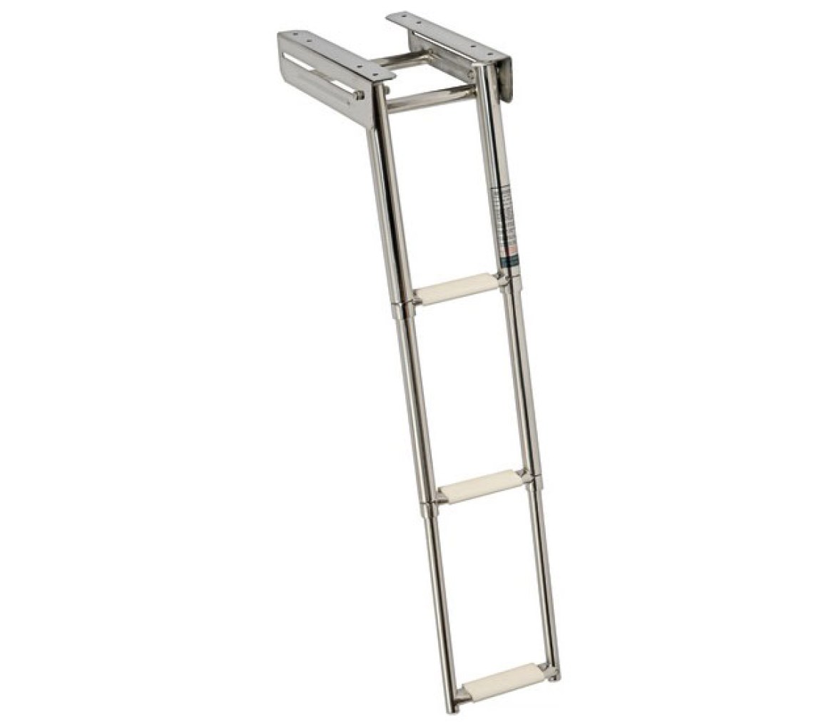 Escalera Plegable Inox  AISI316 3 Peldaños Ovalados Estrecha