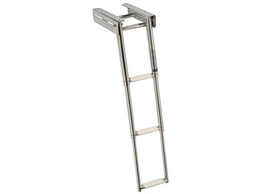 Inox Foldable Narrow Ladder with 3 Oval Steps