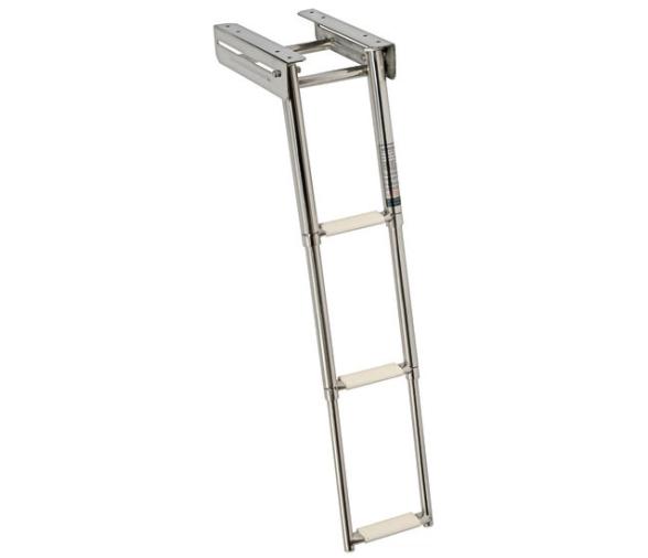 Escalera Plegable Inox  AISI316 3 Peldaños Ovalados Estrecha