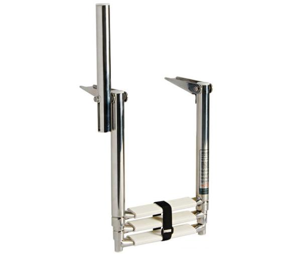 Escalera Telescopica Acero Inoxidable Plegable Estrecha 3 Peldaños