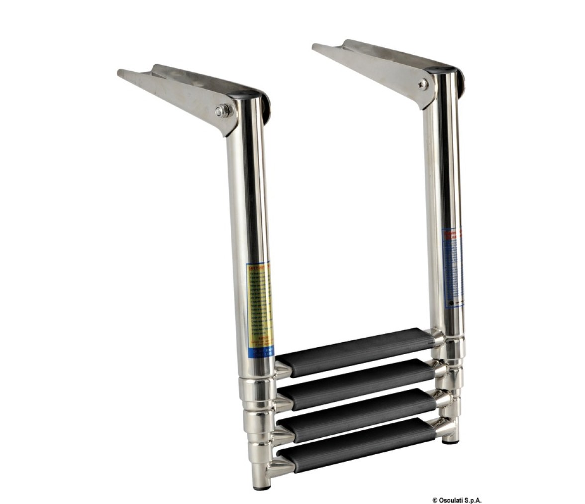 Escalera Telescopica Inox Standard 5 Peldaños Negro