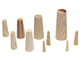 Series of 10 emergency wooden plugs 8 to 38 mm