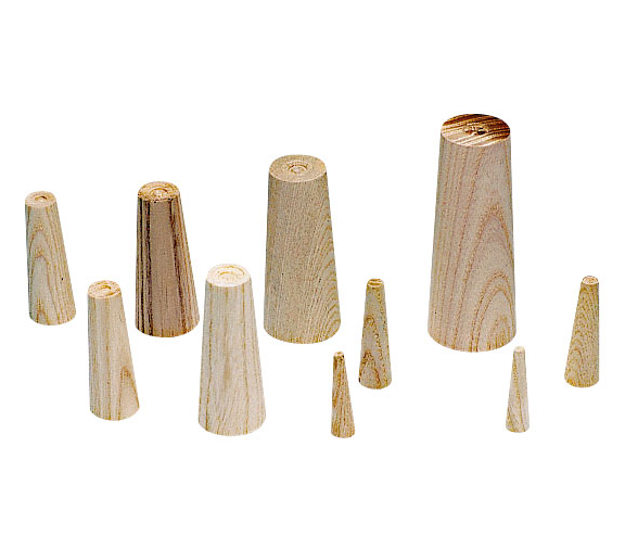 Series of 10 emergency wooden plugs 8 to 38 mm
