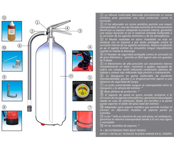 Extintor de Espuma 9 Kg Manual