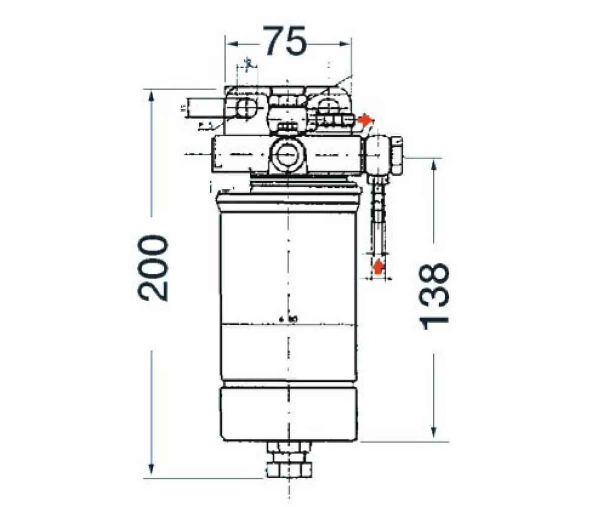 Filtro Separador Combustible 12 Micras