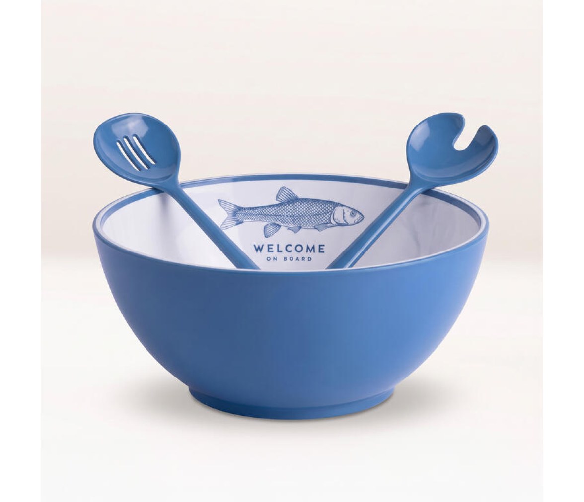 Fish - Ensaladera + Cubiertos - Marine Business