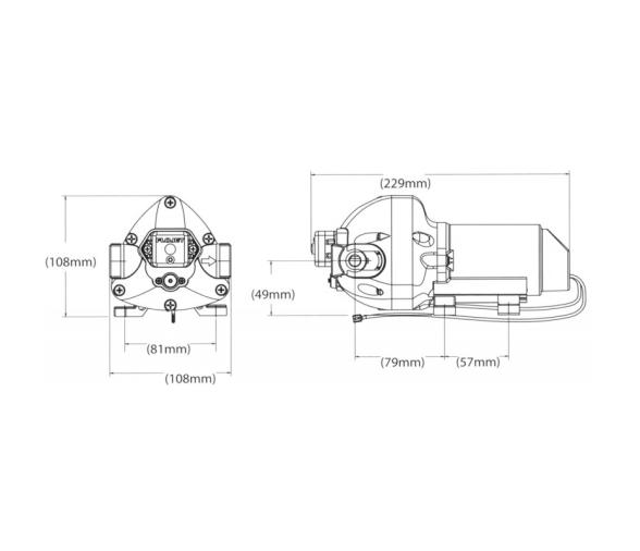 Flojet Bomba de Agua a Presion Triplex 11 l-min 12V