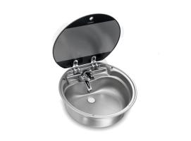 Fregadero Redondo con Tapa de Cristal SNG420