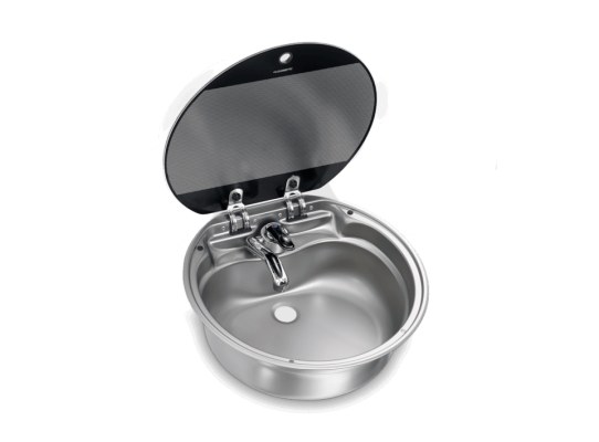 Fregadero Redondo con Tapa de Cristal SNG420