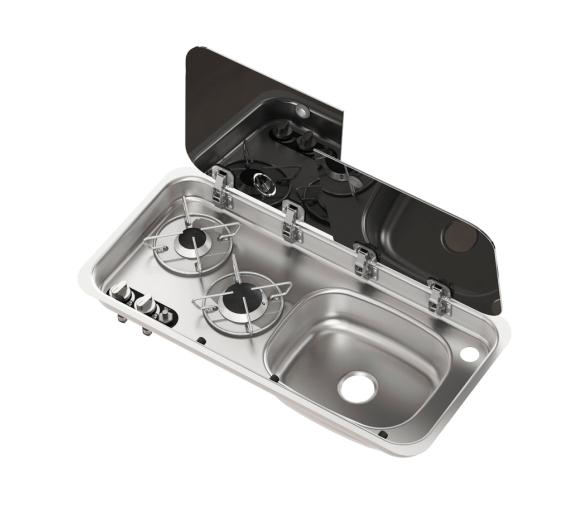 Fregadero y Cocina Empotrable 2 Fuegos