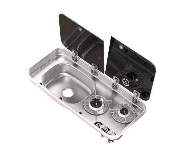 Fregadero y Cocina Empotrable 2 Fuegos