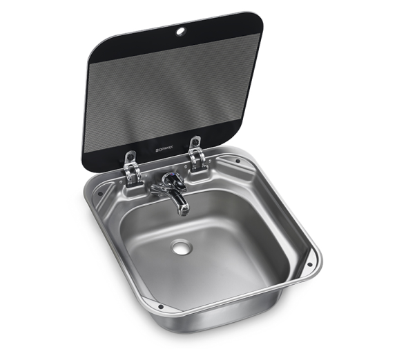 Fregadero Cuadrado con Tapa de Cristal SNG 4244 Dometic