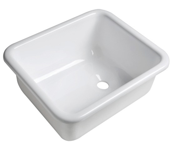 Rectangular sink made white polished plexiglas