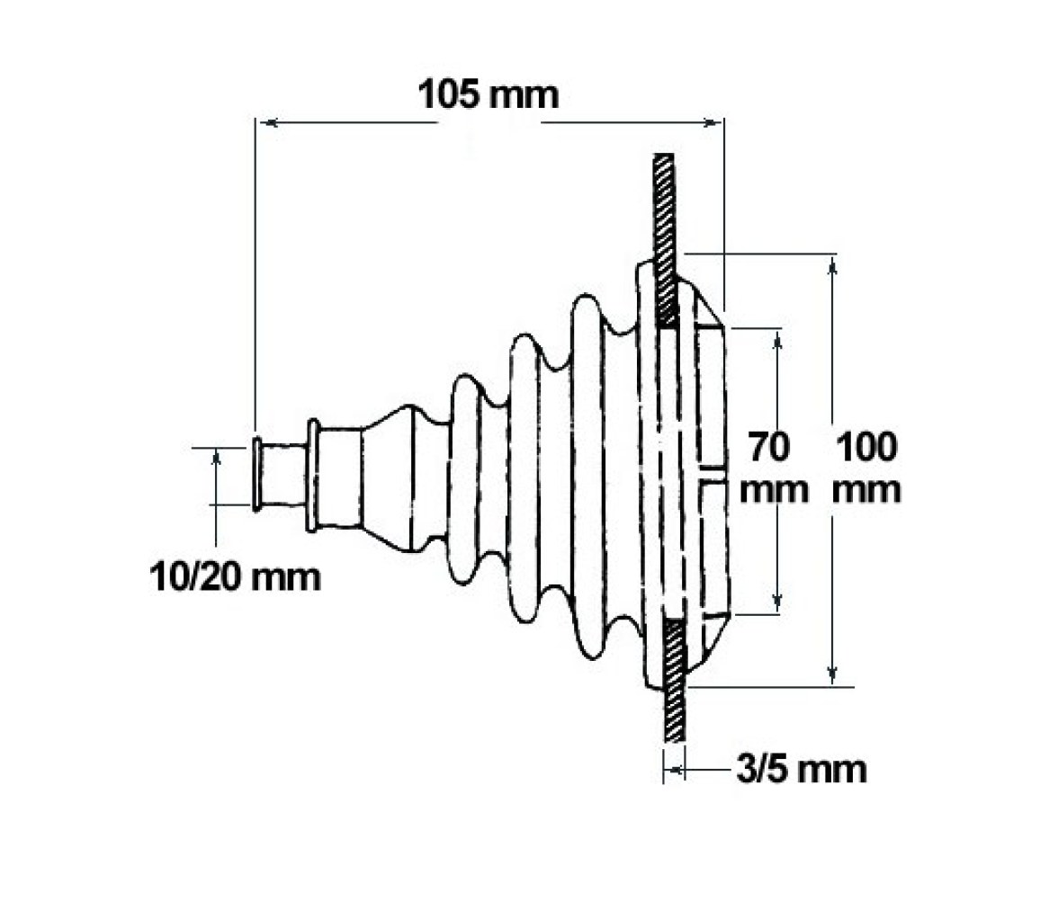 Fuelle Caucho 105 mm