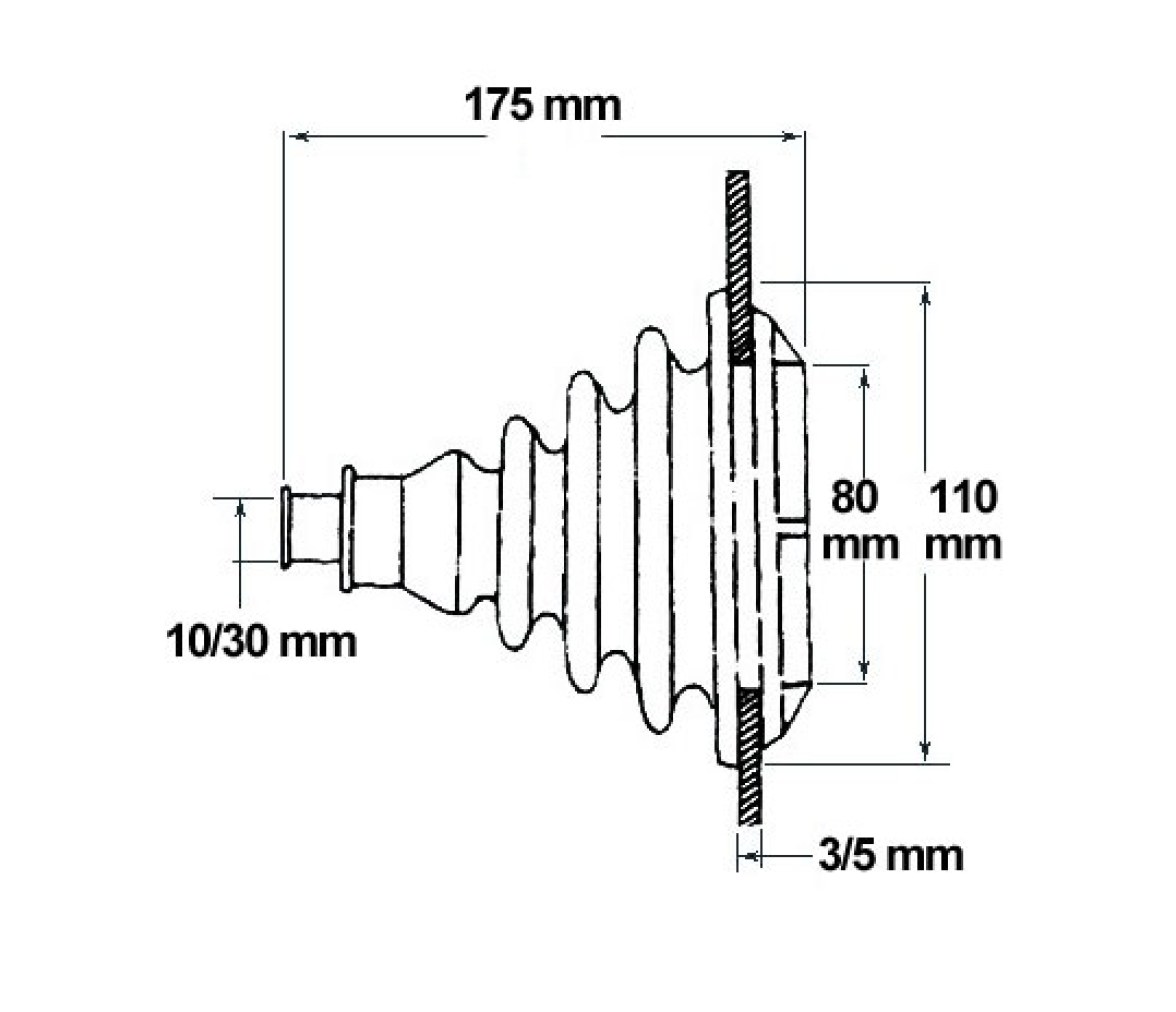 Fuelle Caucho 175 mm