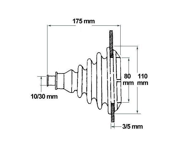 Fuelle Caucho 175 mm