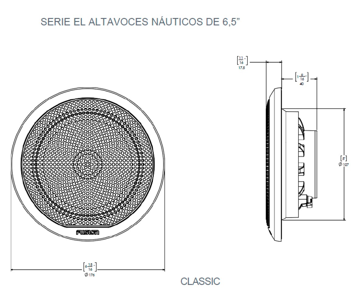 Fusion Altavoces Blanco Serie EL 6.5"