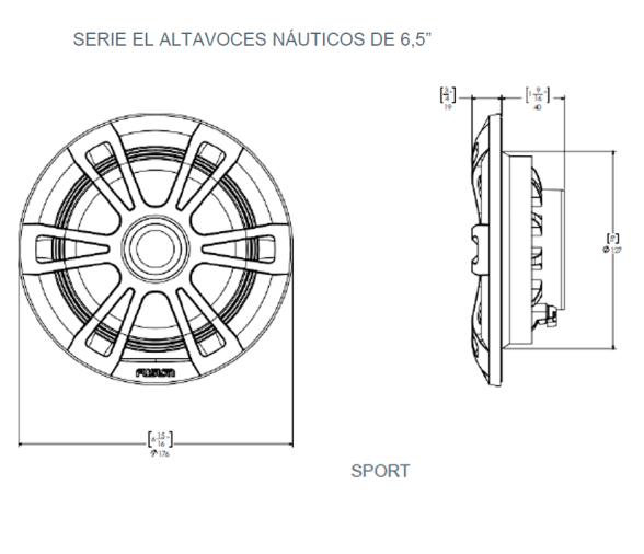 Fusion Altavoces Gris Serie EL Sport con LED 6.5"