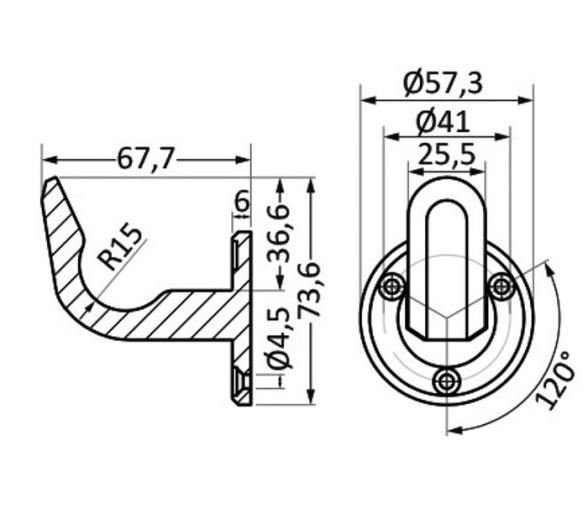 Gancho de Alta Resistencia Inox Tornillos Ocultos