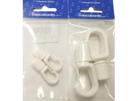 White Self-Tailing Snap Hook for Shock Cord 2 pieces