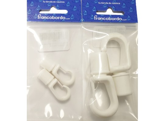 Gancho Blanco Automatico de Cabo Elastico- 2 unidades