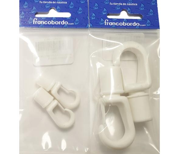 Gancho Blanco Automatico de Cabo Elastico- 2 unidades
