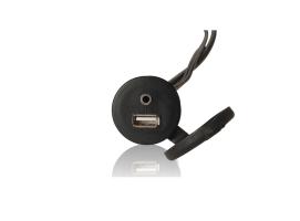 Fusion Conector para montaje en panel USB y conector AUX de 3,5 mm