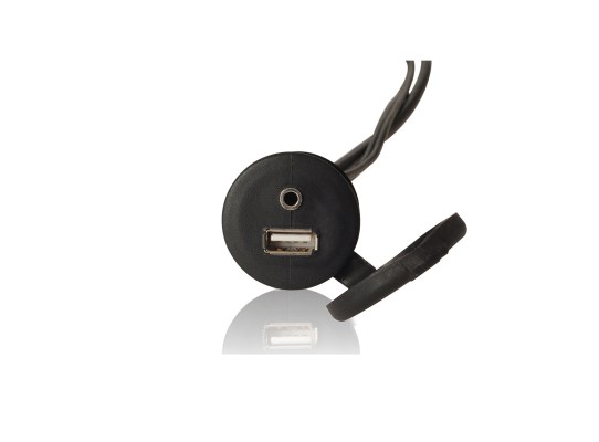 Fusion Conector para montaje en panel USB y conector AUX de 3,5 mm