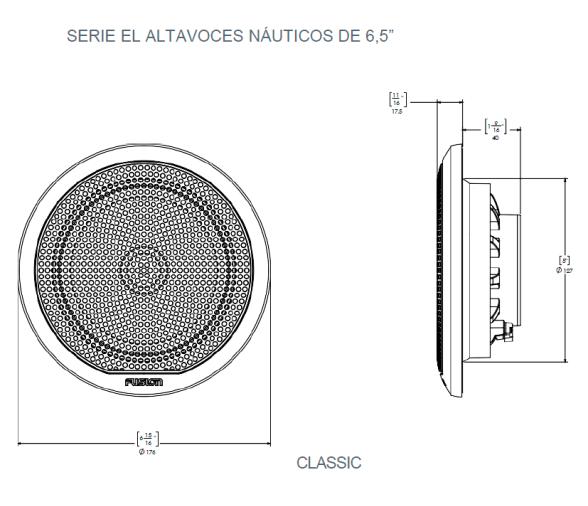 Garmin Fusion Altavoz Negro Serie EL 6.5"