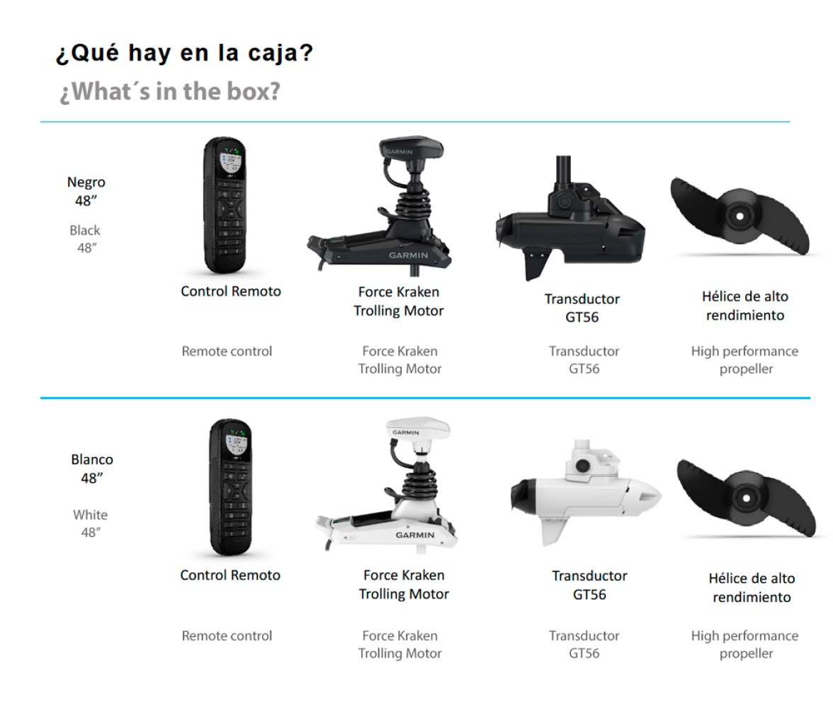 Garmin Motor Electrico Force Kraken 48" con Transductor GT56UHD-TR