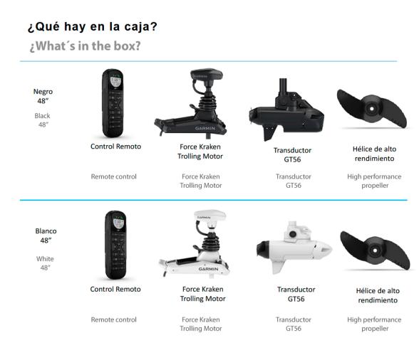 Garmin Motor Electrico Force Kraken 48" con Transductor GT56UHD-TR