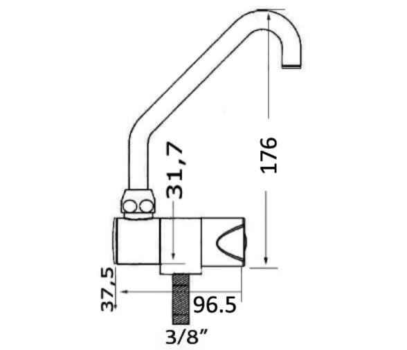 Grifo Abatible Boquilla alta tipo Italia