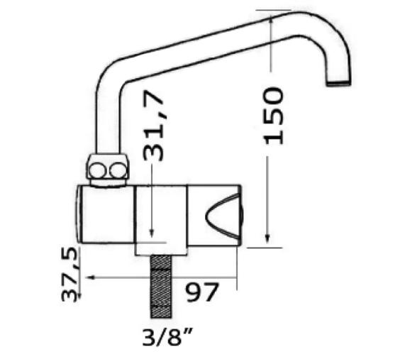 Grifo Abatible Boquilla baja tipo Italia