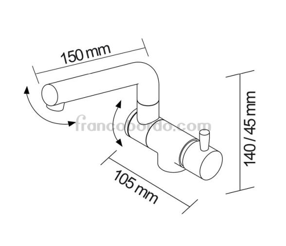 Grifo Abatible para Montaje en Plano o Pared