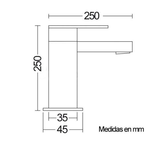 Grifo Corto para Lavabo de Laton Cromado