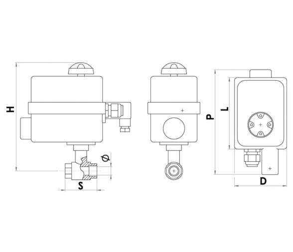 Grifo de bola PN40 Control remoto