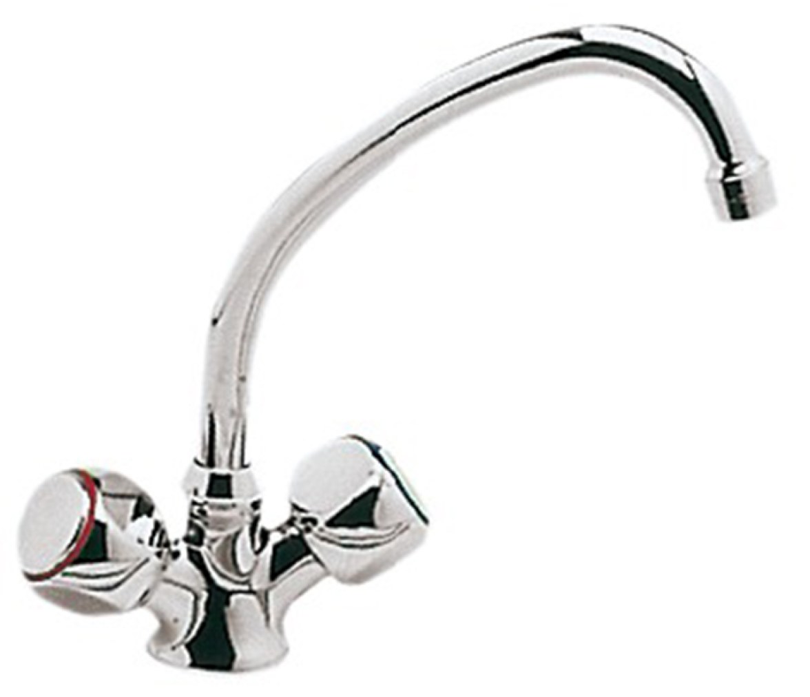 Grifo giratorio mezclador agua caliente fria con orificio simple